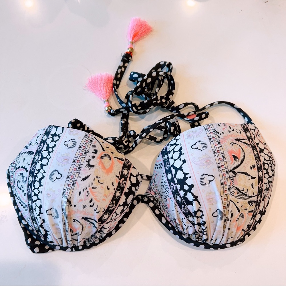 Victoria’s secret pre-owned swimming bikini top push-up in floral print